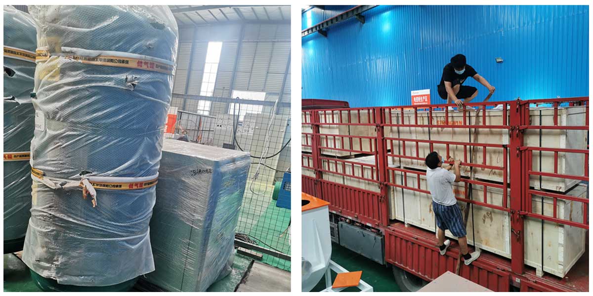 5臺脈沖除塵器，2條皮帶輸送機，22kw空壓機已發(fā)往巴拉圭 